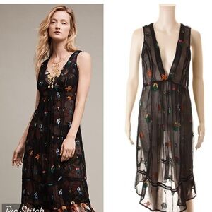 Anthropologie: Floreat Garden Stroll Midi Dress Outer Mesh shell only